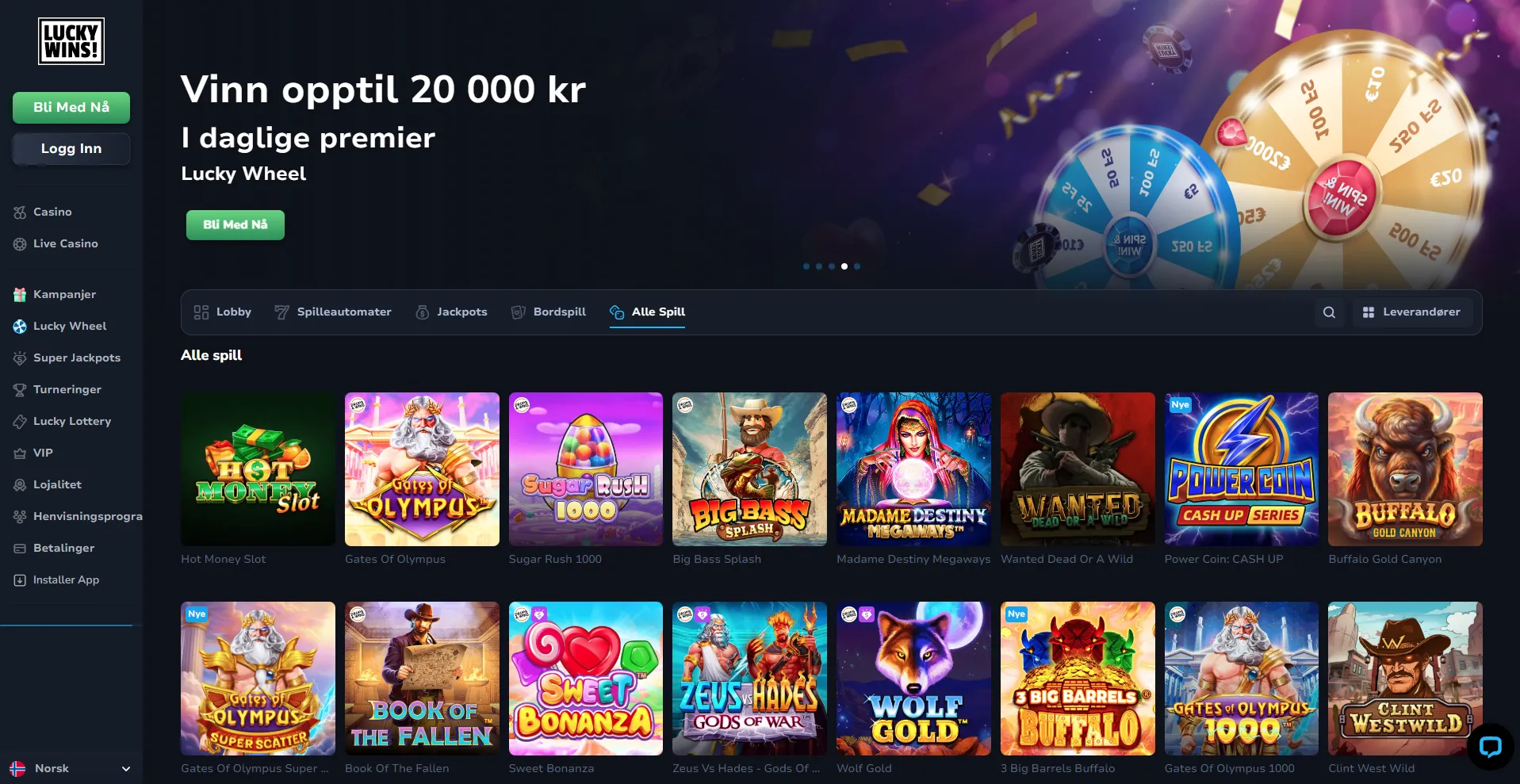 Luckywins Casino – spill og bonuser Luckywins Casino